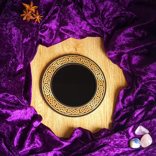 Celtic Knot Black Scrying Mirror